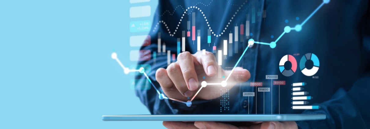 How is yur bank lending - a laptop and numbers to indicate a banker's decision about lending to a business